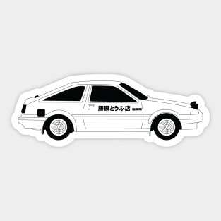 AE86 Takumi Black Outline Sticker